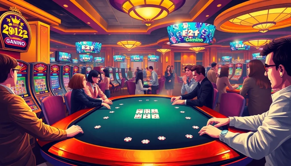 Experience the e28 casino thrill at a vibrant poker table with exciting gameplay.